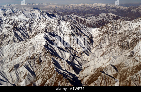 Landschaft vom Flugzeug Flug von Kabul nach Mazar Sharif, Afghanistan Stockfoto
