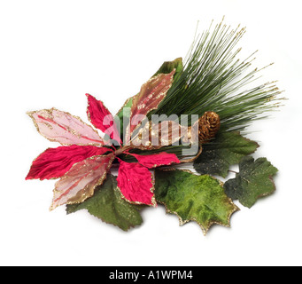 Esstisch Kleid Dressing Kranz Weihnachten dekorieren Dekoration Display grün Winter Yule Yuletide handgemachte Evergreen Weihnachten Blatt Stockfoto