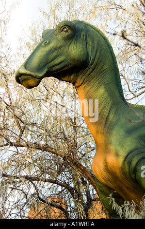 Ein Replikat einer Ente in Rechnung gestellt Dinosaurier an der Calgary Zoo Prehistoric Park in Calgary Alberta Kanada Stockfoto