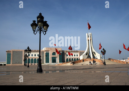 Außenansicht des neuen Rathauses am Place De La Kasbah in Tunis, Hauptstadt von Tunesien Stockfoto