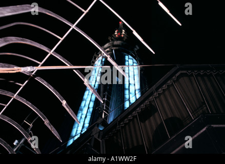 oben auf dem EMPIRE STATE BUILDING bei Nacht Stockfoto