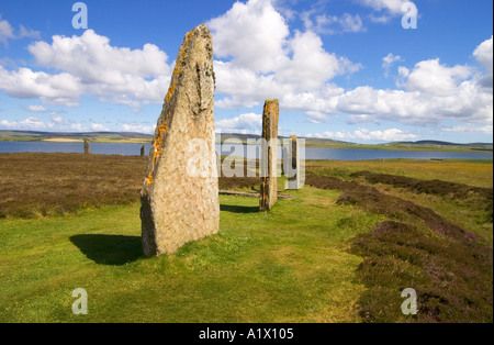 dh RING OF BRODGAR ORKNEY neolithischen Menhiren Kreis Loch Harray Stockfoto