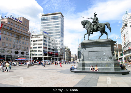 Der Ban Jelacic Platz in Zagreb Kroatien Stockfoto