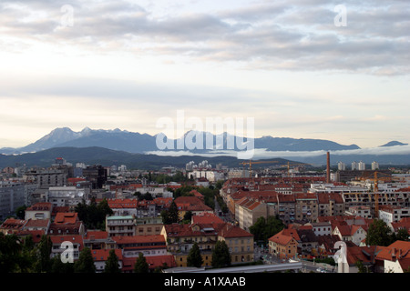 Ansicht von Ljubljana Slowenien von der Burg Stockfoto