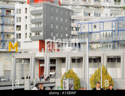 Konkrete Utopie, Villette, Paris (mittlere Filmkorn) Stockfoto