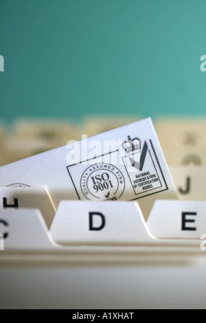 alphabetischer index Stockfoto