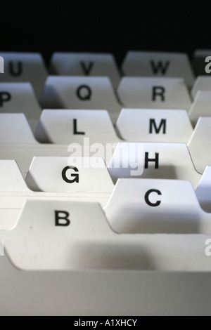 alphabetischer index Stockfoto