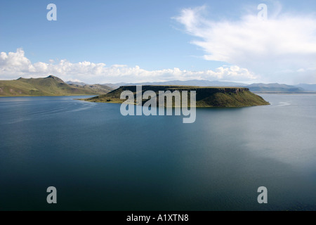 Flache Insel an der See-Peru Stockfoto