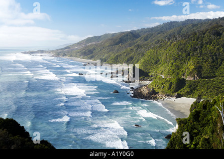 Küste nördlich von Irimahuwhero Viewpoint Paparoa Nationalpark Westküste Südinsel Neuseeland Stockfoto