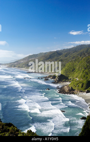 Küste nördlich von Irimahuwhero Viewpoint Paparoa Nationalpark Westküste Südinsel Neuseeland Stockfoto