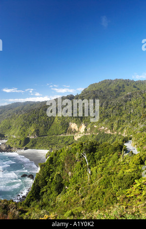 Küste nördlich von Irimahuwhero Viewpoint Paparoa Nationalpark Westküste Südinsel Neuseeland Stockfoto