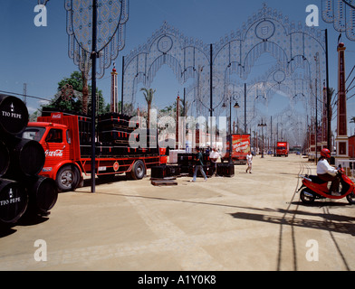 Commerce bei "La Feria del Caballo", Jerez De La Frontera, Andalusien, Südspanien. Stockfoto