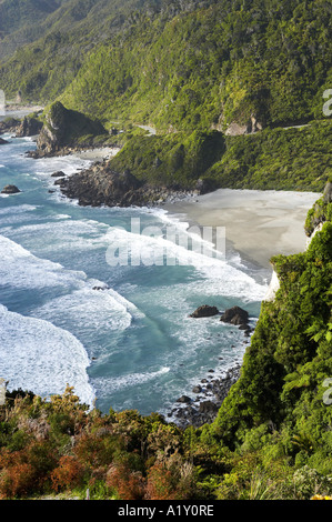 Küste nördlich von Irimahuwhero Viewpoint Paparoa Nationalpark Westküste Südinsel Neuseeland Stockfoto