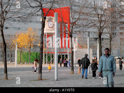 Konkrete Utopie, Villette, Paris. Stockfoto