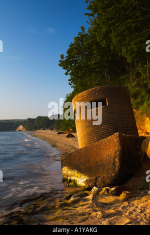 2. Weltkrieg Bunker am Strand von Knoll Studland Bay, Dorset, England Stockfoto
