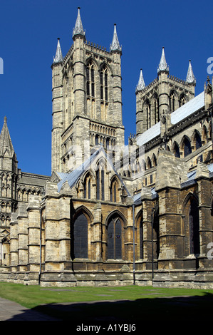 Ansicht der Kathedrale von Lincoln, Süd-Ostseite Stockfoto