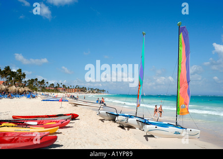 Strand in der Nähe von Bavaro, Punta Cana, Bavaro Zentrum, Ostküste, Dominikanische Republik Stockfoto