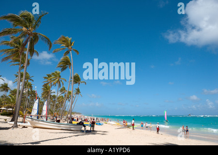 Bavaro Beach am äußersten westlichen Ende der Riu-Hotels Bavaro / Punta Cana, Dominikanische Republik Stockfoto