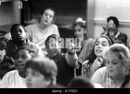 John Sturrock Netzwerk Fotografen Bild Ref JSA 10113856 1990 Hackney Schulklasse Klassenzimmer Stockfoto