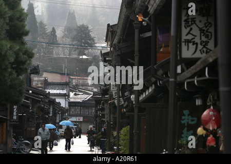 Sanmachi Suji alten Teil der Stadt, Takayama, Japan Stockfoto