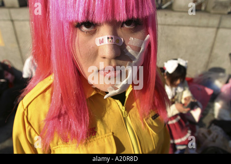 Cos spielen Zoku, Kostüm spielen Bande am Jingu Bashi in Harajuku, Tokyo, Japan Stockfoto