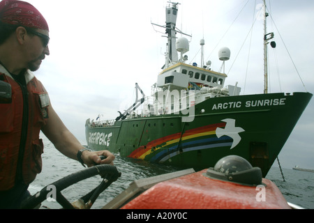 MV Arctic Sunrise, eines der drei Schiffe, die im Besitz von ökologischen Protest-Gruppe Greenpeace Stockfoto