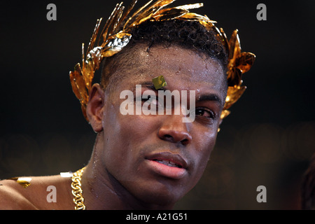 Remy Bonjasky Holland gekrönt Champion nach seinem K1 Kick Boxen Kampf, Tokio, Japan, Asien. Stockfoto