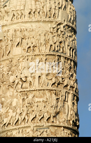 • Spalte von Marcus Aurelius bekannt als Aurelian Spalte in Piazza Colonna Rom Stockfoto