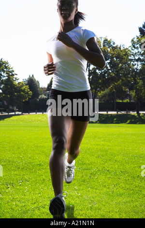 Frau, Joggen Stockfoto