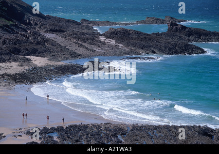 Plage de Portuais auf dem Cap Fréhel der Nord-Bretagne, Frankreich Stockfoto