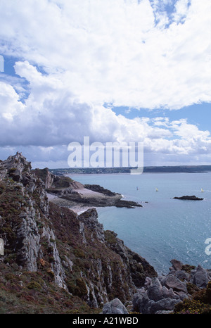 Cap Fréhel und Baie de Saint Brieuc an der Küste der Bretagne, Frankreich Stockfoto