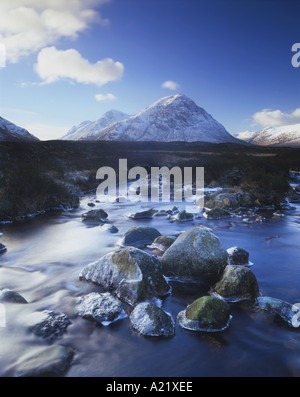 Fluß Etive und Buachaille Etive Mor Rannoch Moor Schottland Stockfoto