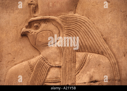 Linderung von Horus Tempel des Horus und Sobek Kom Ombo Ägypten neben dem Nil Stockfoto