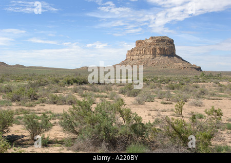 Chaco Canyon New Mexico Chaco Kultur National Historic Park Fajada Butte ist ein Sonderziel in der Nähe Parkeingang Stockfoto