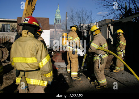 Feuerwehr in Aktion Stockfoto