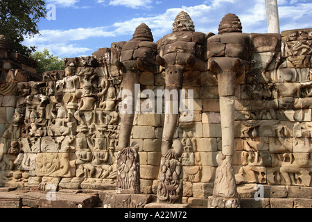 Elefant Terrasse Angkor Wat, Kambodscha Stockfoto