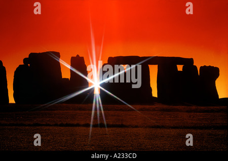 Sunrise Stonehenge-Wiltshire England Stockfoto