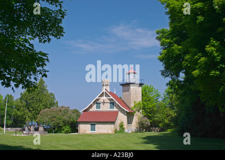 Eagle Bluff Leuchtturm in Halbinsel Staatspark Door County Wisconsin Stockfoto