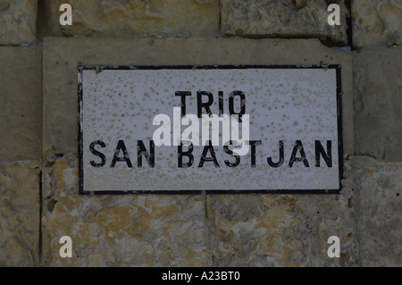 Reise San Bastjan Valletta Malta Wallstreet melden Stockfoto