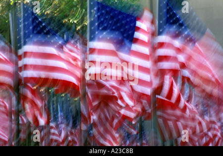 USA New York New York City US Flaggen Stockfoto