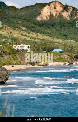 Klippen über Bathseba Bay, St. Joseph, Barbados, 8/06 Stockfoto