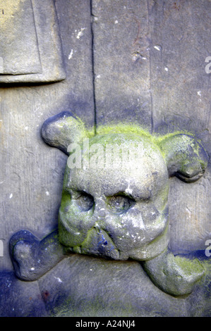 Lubbecke Kirche Detail Nordrhein Westfalen Deutschland deutsche Deutsch Deutschland, EWG Europa Europäische Eu Reise Tourismus Totenkopf Kreuz Stockfoto