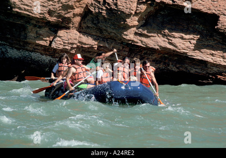 Wildwasser-River-rafting auf dem Shoshone River in Cody Wyoming Stockfoto