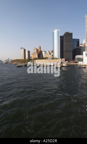 Skyline von Manhatten von Staten Island Ferry, NYC Stockfoto