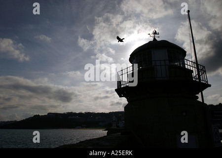 St. Ives alten Leuchtturm The Pier West Cornwall UK Stockfoto