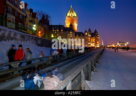 Terrasse Dufferin, Chateau Frontenac, Oberstadt, Altstadt, Quebec Stadt, Quebec, Kanada Stockfoto