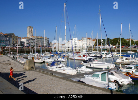 Panorama Ansicht Docks alte La Rochelle Poitou Charentes Golfe de Gascogne Hafenbucht von Biskaya Central Western France Europe Stockfoto