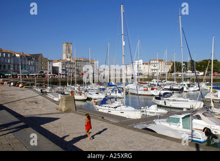 Panorama Ansicht Docks alte La Rochelle Poitou Charentes Golfe de Gascogne Hafenbucht von Biskaya Central Western France Europe Stockfoto