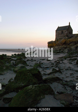 Blick Mont Saint Michel Mount San St S Michael Englisch Kanal La Manche Wunder Normandie Normandie Westfrankreich Nordeuropa Stockfoto