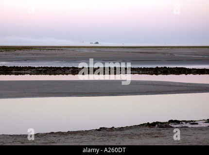 Blick Mont Saint Michel Mount San St S Michael Englisch Kanal La Manche Wunder Normandie Normandie Westfrankreich Nordeuropa Stockfoto